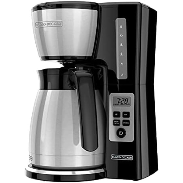 BLACK+DECKER 12 Cup Thermal Programmable Coffee Maker with Brew Strength