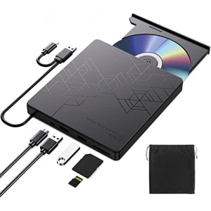 ORIGBELIE External DVD Drive, CD Drive USB 3.0 Typle C CD/DVD ROM +/-RW Adapter
