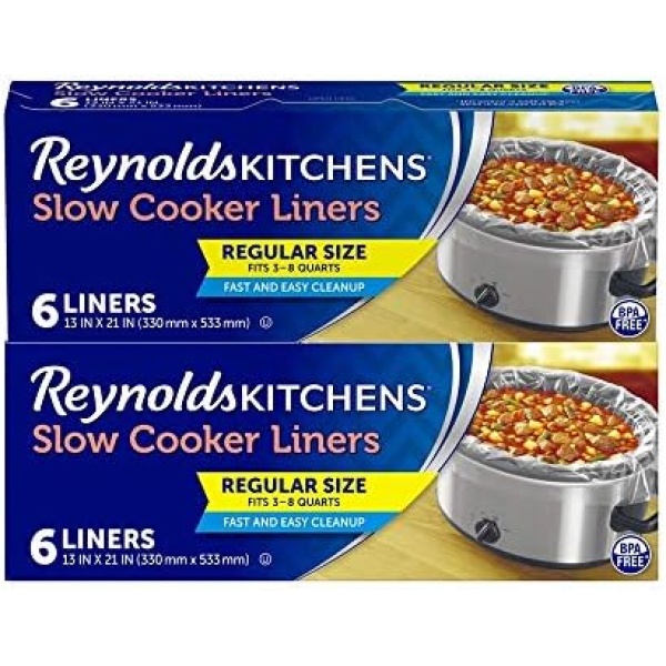 Reynolds Kitchens Slow Cooker Liners, Regular (Fits 3-8 Quarts), 6 Count