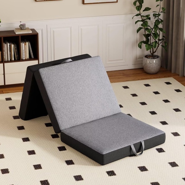 Vamcheer Tri-Fold 4” Single Memory Foam Mattress with Washable Cover